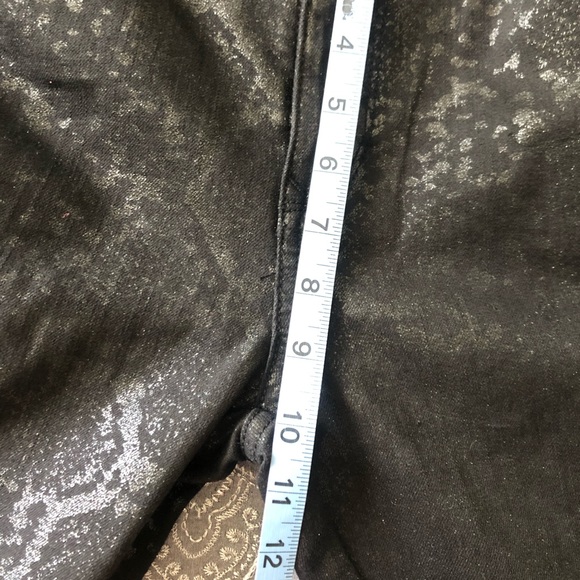 Joseph Ribkoff Black Sparkly Metallic Coated Jeans